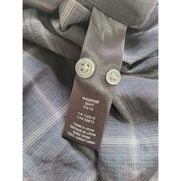 John Varvatos U.S.A Men XL Black Plaid Casual Button Down Shirt Lightweight LS - Picture 6 of 10